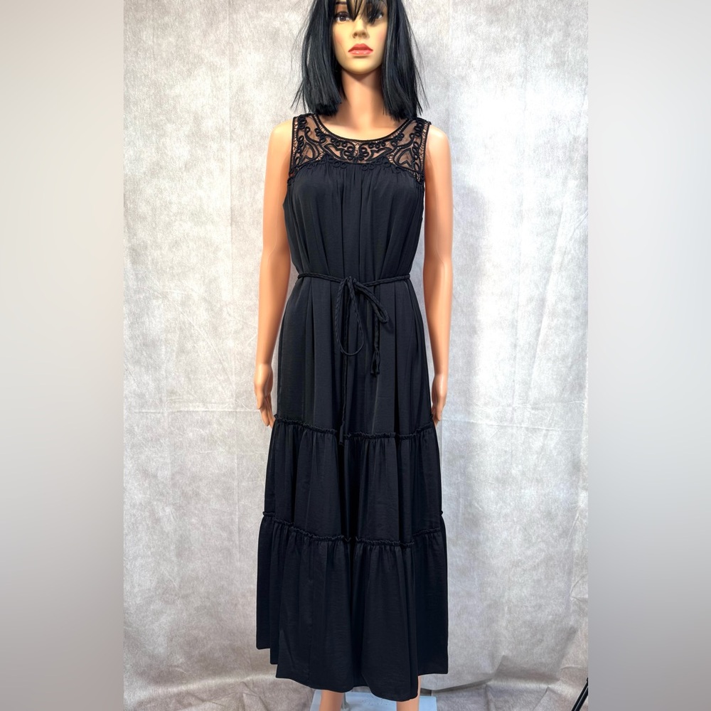 Black Tiered Ruffled Maxi Sundress
